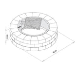 Grand 48 in. Fire Pit Kit in Desert with Cooking Grate - Super Arbor