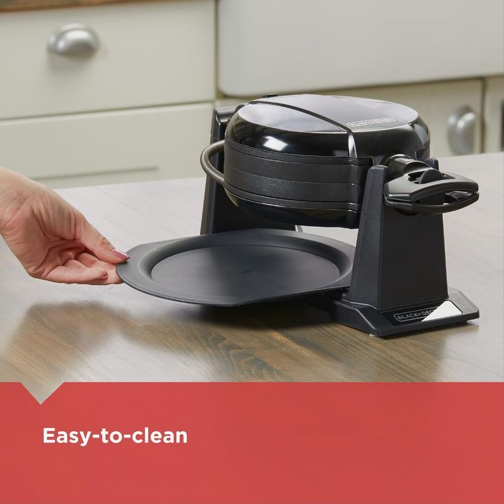 2-Waffle Black Flip Belgian Waffle Maker