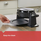 2-Waffle Black Flip Belgian Waffle Maker