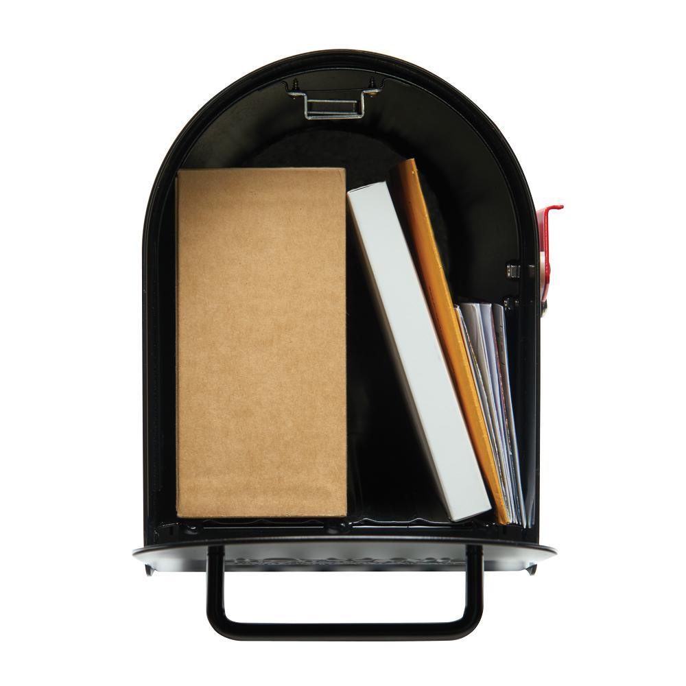Ironside Large, Steel, Post Mount Mailbox, Black - Super Arbor