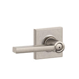 Latitude Satin Nickel Privacy Bed/Bath Door Lever with Collins Trim - Super Arbor