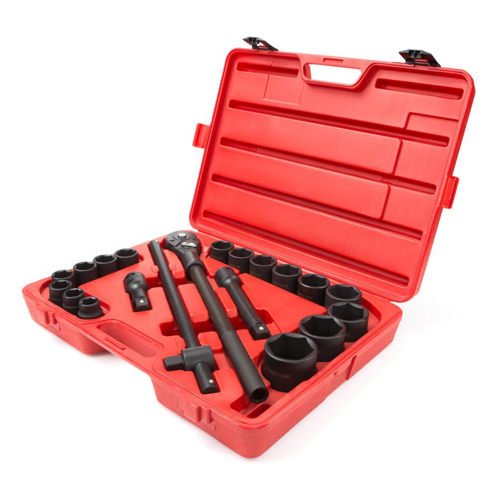 3/4 in. Drive 3/4-2 in. 6-Point Shallow Impact Socket Set (21-Piece) - Super Arbor