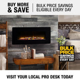 Winslow 42 in. Wall-Mount/Tabletop Linear Electric Fireplace in Black - Super Arbor