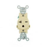 20 Amp Commercial Grade Double-Pole Single Outlet, Ivory - Super Arbor