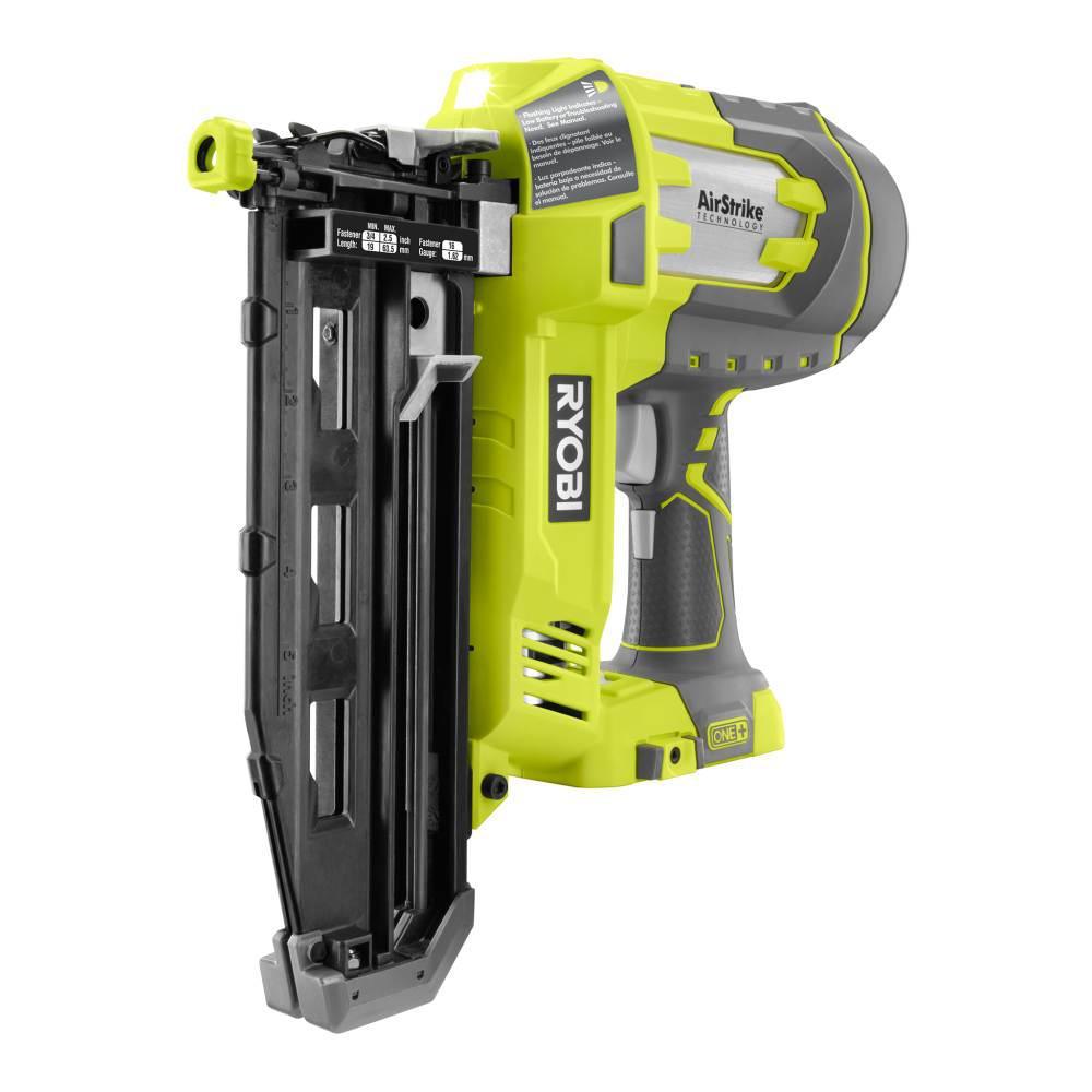 18-Volt ONE+ Lithium-Ion Cordless AirStrike 16-Gauge Cordless Straight Finish Nailer (Tool Only) with Sample Nails - Super Arbor