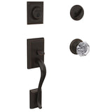 Custom Addison Matte Black Single Cylinder Door Handleset with Alexandria Glass Door Knob - Super Arbor