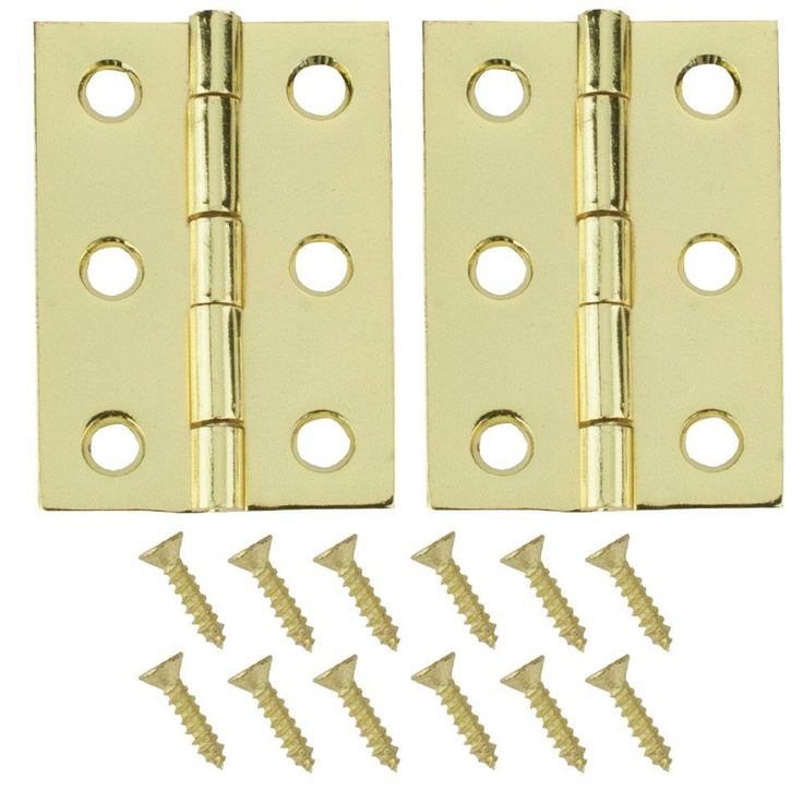 2 in. x 1-3/8 in. Bright Brass Broad Hinges