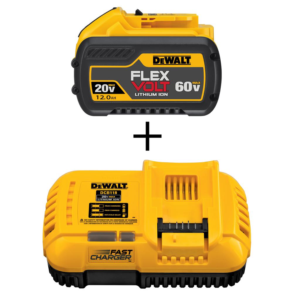 FLEXVOLT 20-Volt/60-Volt MAX Lithium-Ion 12.0 Ah Battery Pack and 20-Volt MAX Li-Ion Fan Cooled Fast Battery Charger - Super Arbor