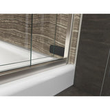 Levity 59 in. x 74 in. Frameless Sliding Shower Door in Matte Nickel with Handle - Super Arbor