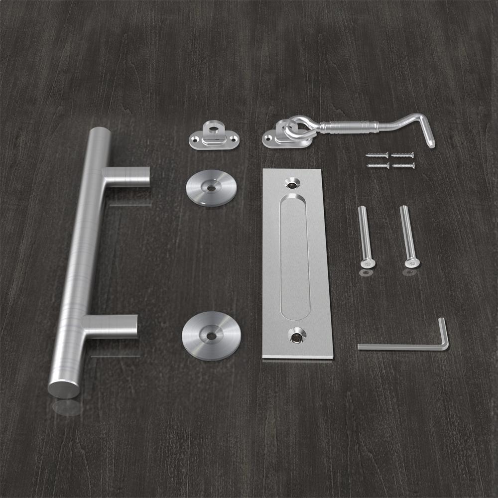 12 in. Stainless Steel Ladder Sliding Barn Door Handle with Hook Lock Latch - Super Arbor