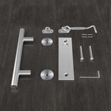 12 in. Stainless Steel Ladder Sliding Barn Door Handle with Hook Lock Latch - Super Arbor