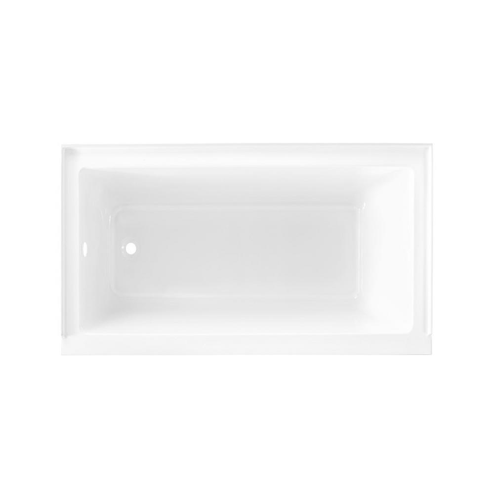 Voltaire 66 x 32 in. Acrylic Left-Hand Drain with Integral Tile Flange Rectangular Drop-in Bathtub in white - Super Arbor