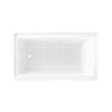 Voltaire 66 x 32 in. Acrylic Left-Hand Drain with Integral Tile Flange Rectangular Drop-in Bathtub in white - Super Arbor