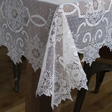Snowflake White Polyester Tablecloth