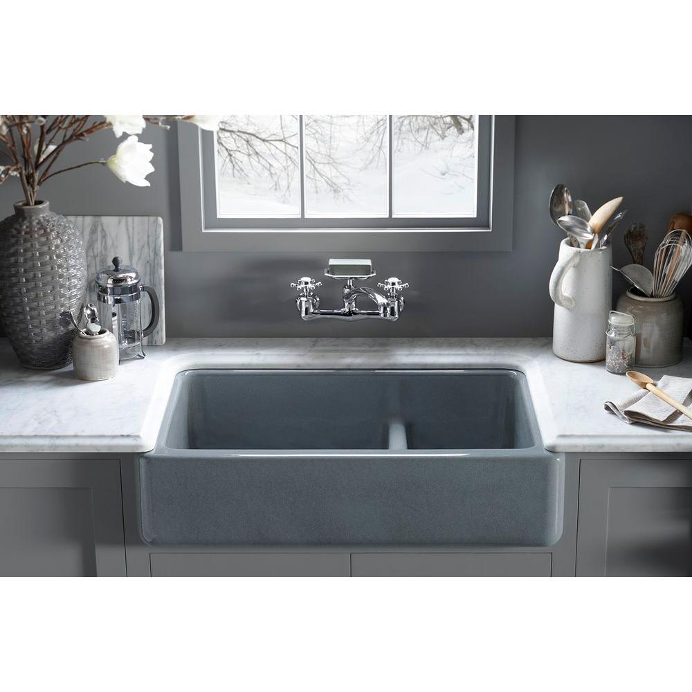 Whitehaven Farmhouse Undermount Apron Front Cast Iron 36 in. Double Bowl with Smart Divide Kitchen Sink in White - Super Arbor