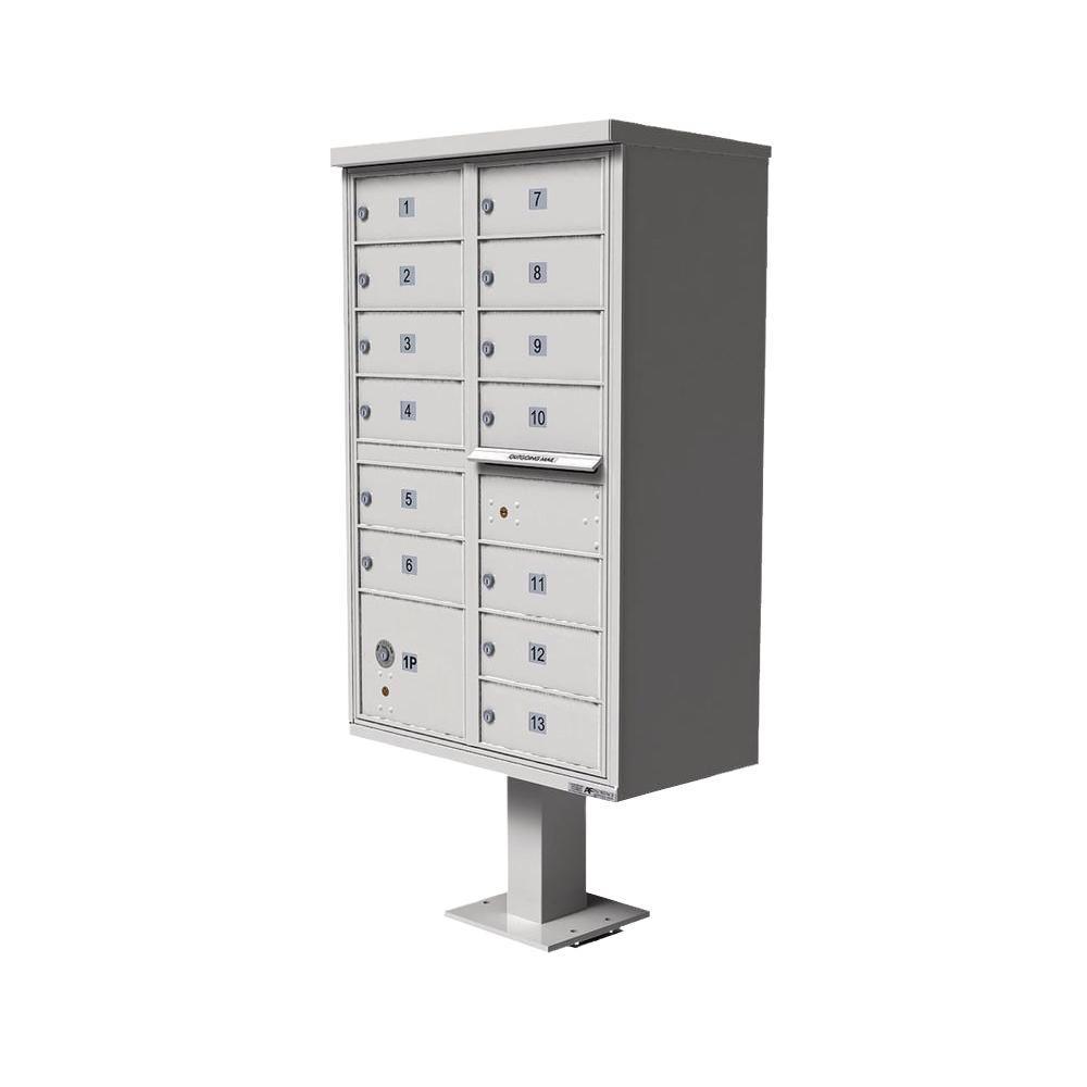 16-Mailboxes 1-Outgoing Mail Compartment 2-Parcel Lockers Pedestal Mount Cluster Box Unit - Super Arbor