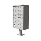 16-Mailboxes 1-Outgoing Mail Compartment 2-Parcel Lockers Pedestal Mount Cluster Box Unit - Super Arbor