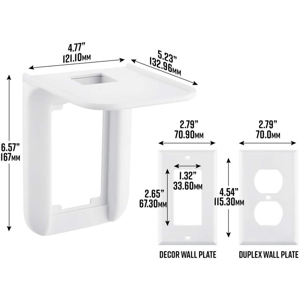 AC Outlet Mount for Google Nest Wi-Fi - Wall Outlet Shelf for Google Home, Nest Mini, Nest Hub, Dot Speaker, Sonos One - Super Arbor