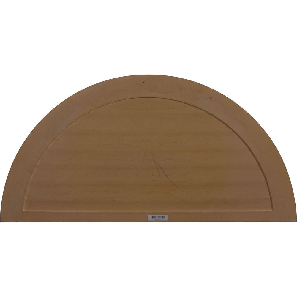 32 in. x 16 in. Half Round Primed Polyurethane Paintable Gable Louver Vent - Super Arbor