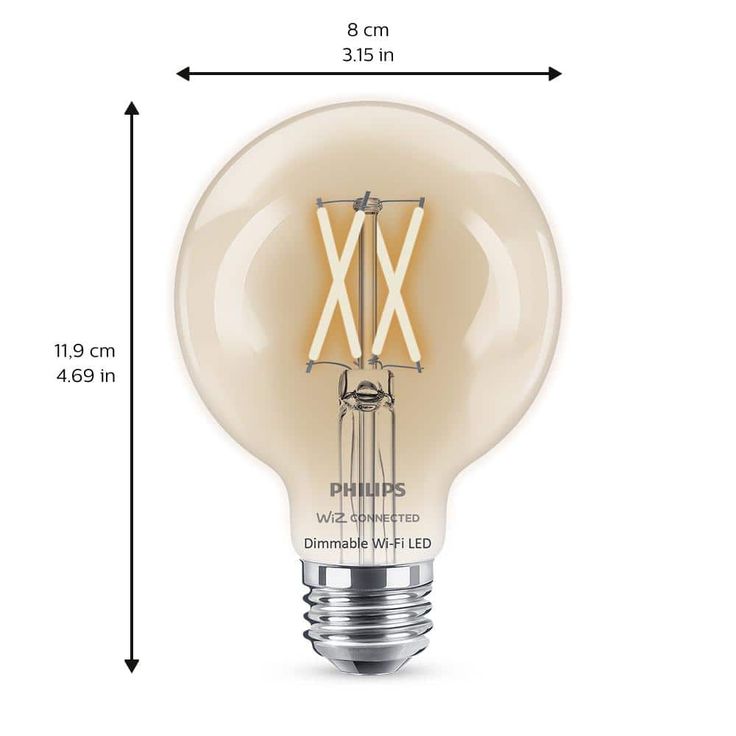 Philips Soft White G25 LED 40-Watt Equivalent Dimmable Smart Wi-Fi Wiz Connected Wireless Light Bulb