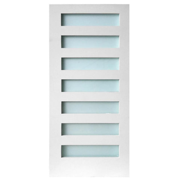 24 in. x 80 in. 7-Lite Satin Etch Primed Solid Core MDF Interior Door Slab