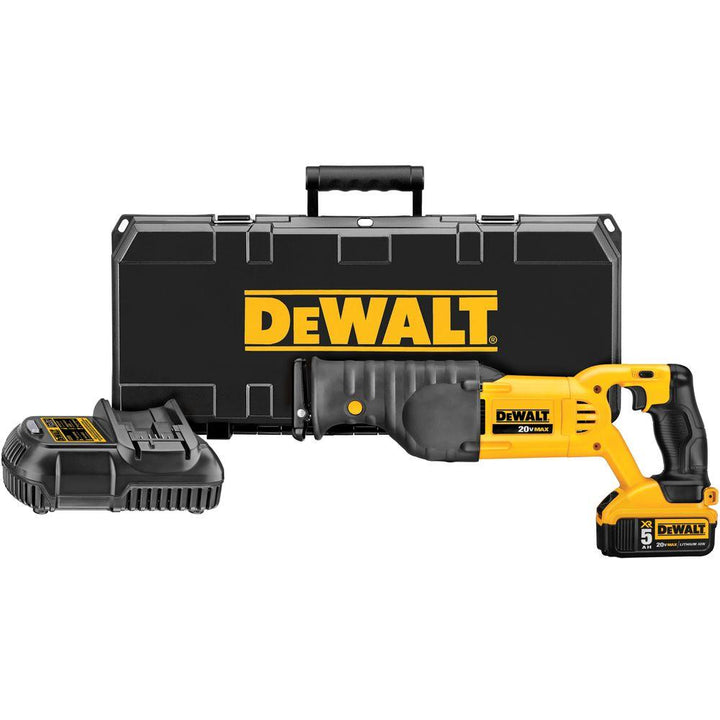 20-Volt MAX Lithium-Ion Cordless Reciprocating Saw Kit with Battery 5Ah, Charger and Case - Super Arbor