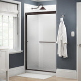 Simplicity 48 in. x 70 in. Semi-Frameless Traditional Sliding Shower Door in Bronze with Clear Glass - Super Arbor