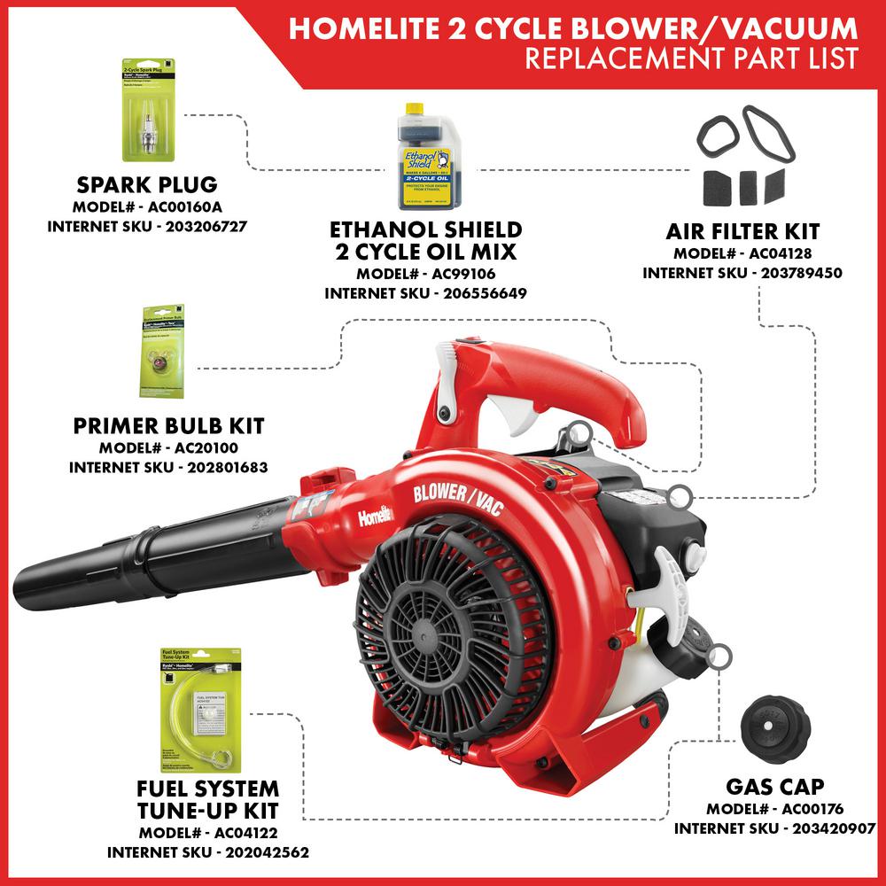 Homelite 150 MPH 400 CFM 26cc Gas Handheld Blower Vacuum - Super Arbor