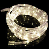 Solar Powered 16 ft. Clear Outdoor Integrated LED 5000K Day Light Landscape Rope Light with Remote Panel