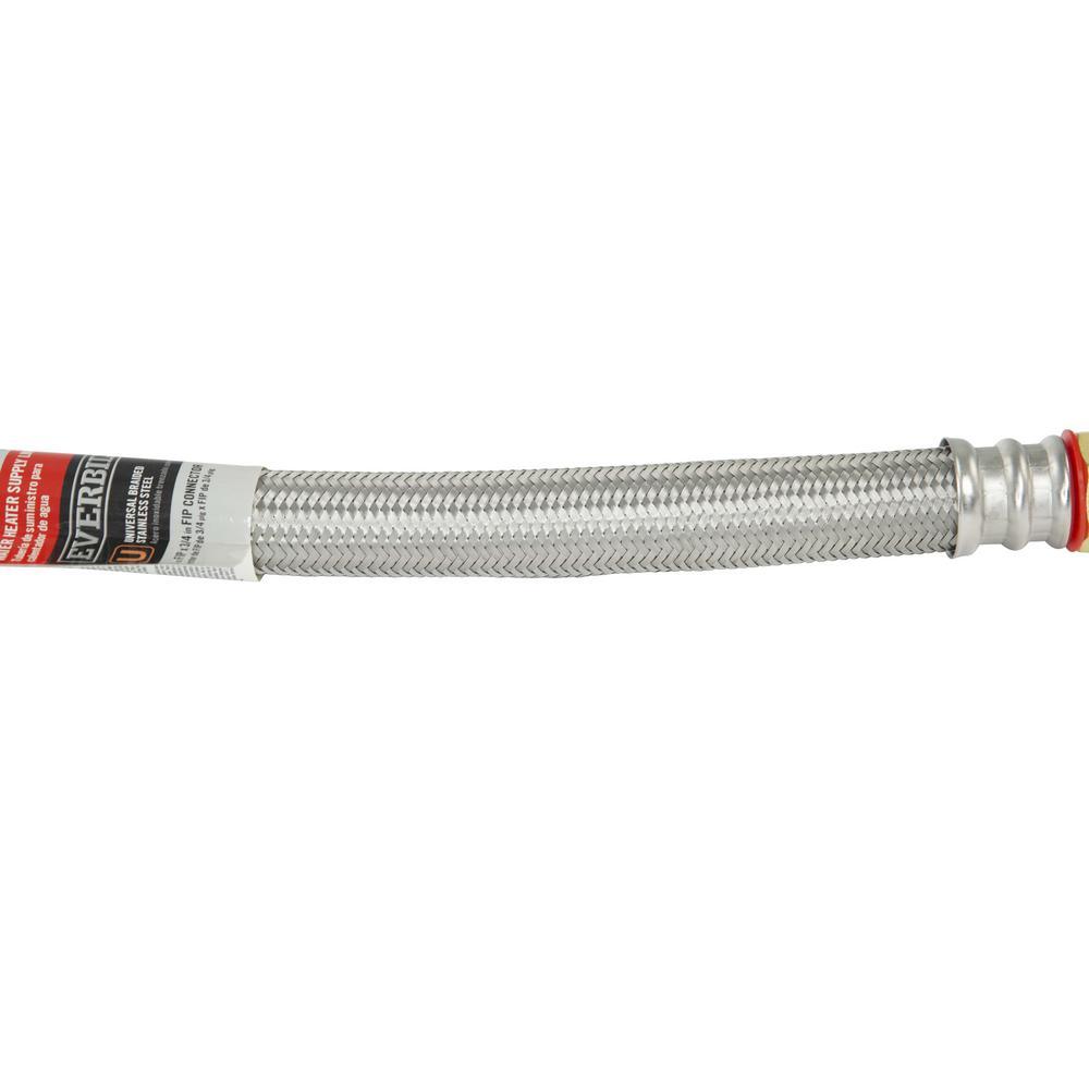 3/4 in. FIP x 3/4 in. MIP x 18 in. Stainless Steel Water Heater Supply Line - Super Arbor