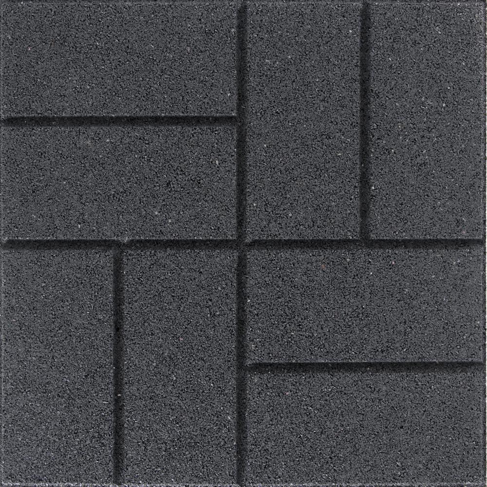 Reversible 16 in. x 16 in. x 0.75 in. Earth Brick Face/Flat Profile Rubber Paver - Super Arbor