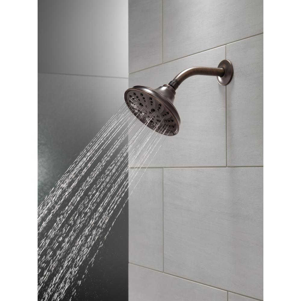 Pivotal 5-Spray 6 in. Single Wall Mount Fixed Rain H2Okinetic Shower Head in Venetian Bronze - Super Arbor