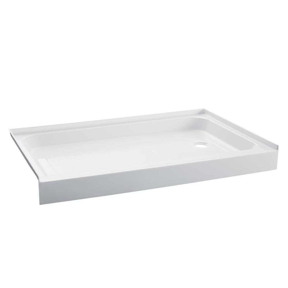 Voltaire 48 in. x 36 in. Single Threshold Acrylic Right Drain Shower Base in White - Super Arbor