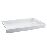 Voltaire 48 in. x 36 in. Single Threshold Acrylic Right Drain Shower Base in White - Super Arbor