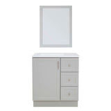 Style Selections Davies 30-in Gray Single Sink Bathroom Vanity with White Cultured Marble Top (Mirror Included)