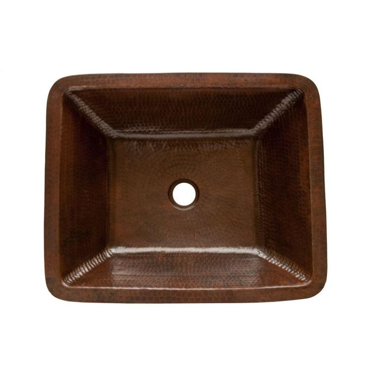 Premier Copper Products Rectangle Skirted Hammered Copper Vessel Sink in Oil Rubbed Bronze