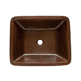 Premier Copper Products Rectangle Skirted Hammered Copper Vessel Sink in Oil Rubbed Bronze
