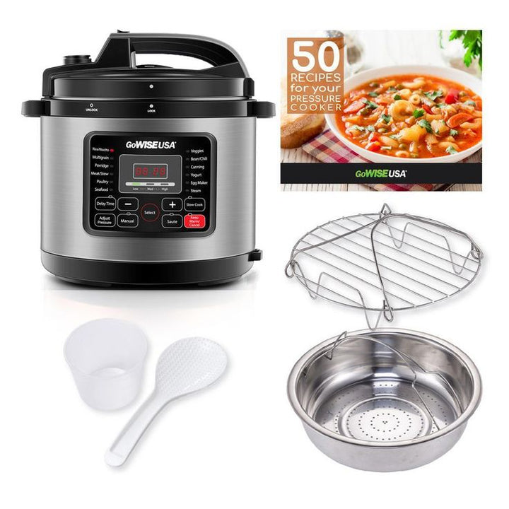 6 Qt. Stainless Steel Electric Pressure Cooker with Stainless Steel Pot