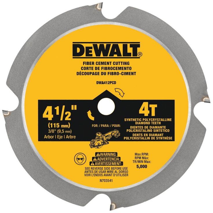 ATOMIC 4-1/2 in. 4-Tooth Fiber Cement Cutting Circular Saw Blade