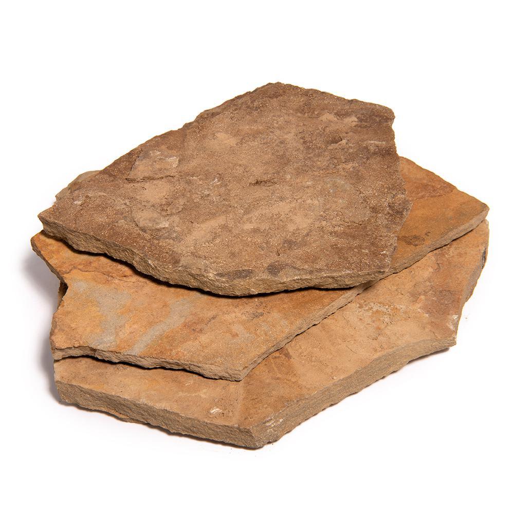 16 in. x 12 in. x 2 in. 120 sq. ft. Storm Mountain Natural Flagstone for Landscape, Gardens and Pathways - Super Arbor