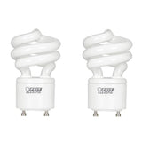60-Watt Equivalent T3 Spiral Non-Dimmable GU24 Base Compact Fluorescent CFL Light Bulb, Daylight 5000K (2-Pack) - Super Arbor