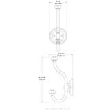 6-2/3 in. Brushed Nickel Coat Hook with Porcelain Knobs