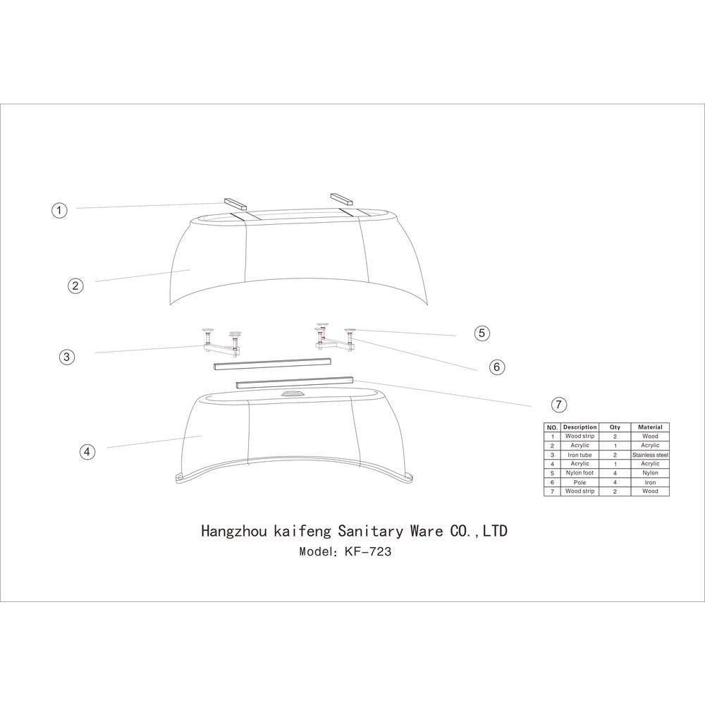 Oval 71 in. W x 36 in. D x 26 in. H Acrylic Flatbottom Freestanding Bathtub with Overflow, White (not Whirlpool) - Super Arbor