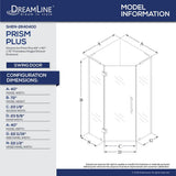 Prism Plus 42 in. x 42 in. x 74.75 in. Semi-Frameless Neo-Angle Hinged Shower Enclosure in Brushed Nickel and Base - Super Arbor