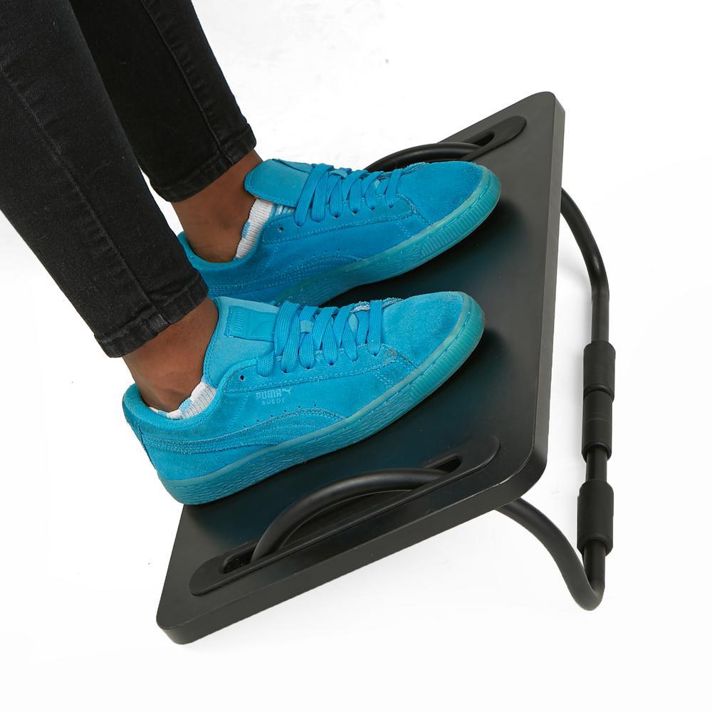 Black Metal Tilting Ergonomic Foot Rest with Smooth Surface and Adjustable Angles - Super Arbor