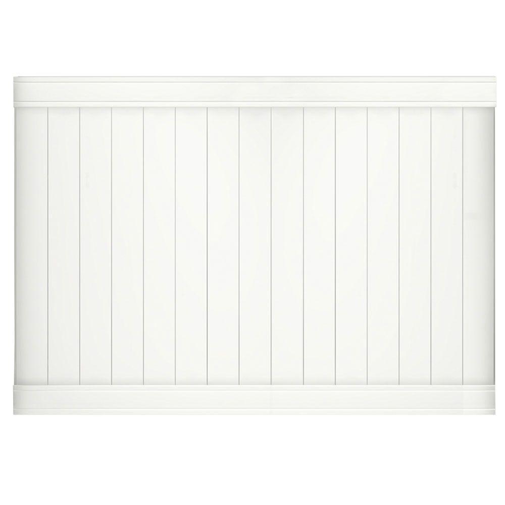 Pro Series 4 ft. H x 8 ft. W Tan Vinyl Woodbridge Privacy Fence Panel - Super Arbor