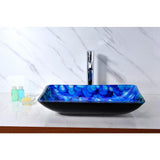 Voce Series Deco-Glass Vessel Sink in Lustrous Blue - Super Arbor