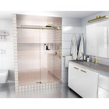 52 in. - 56 in. x 78 in. Frameless Sliding Shower Door in Matte Black with Handle - Super Arbor