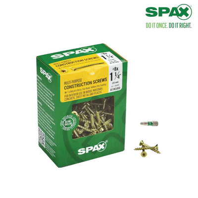 #8 x 1-1/4 in. T-Star Plus Drive Flat Head Partial Thread Yellow Zinc Multi-Material Screw (240 per Box)