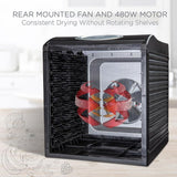 Stainless Steel Tray Food Dehydrator Machine 9 Trays 660w Digital Timer & Temperature Control, Auto Shutoff 95F to 158F